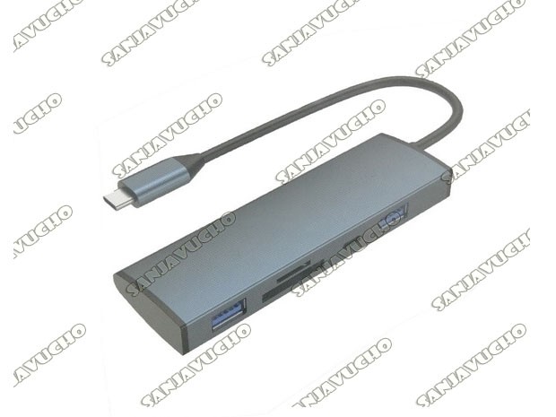&+ HUB TIPO C ALUMINIO CON 2 USB 3.1 LECTOR MICRO SD USB CQT-309B